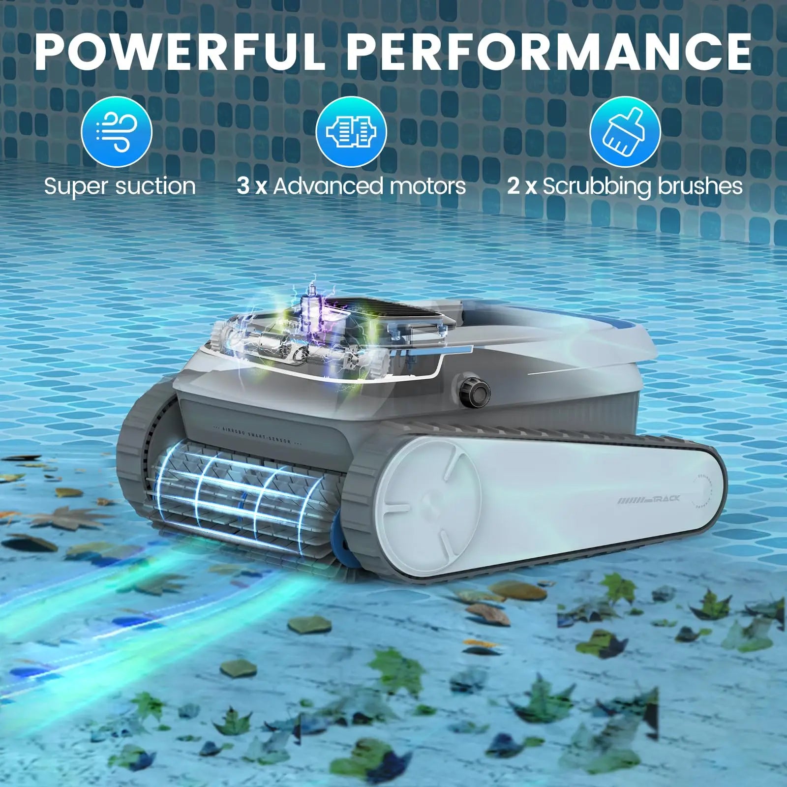 AIRROBO Pool Vacuum for Inground Pools, Smart Navigation Pool Cleaner Robot, Wall Climbing Pool Cleaner,120 Min Run Time