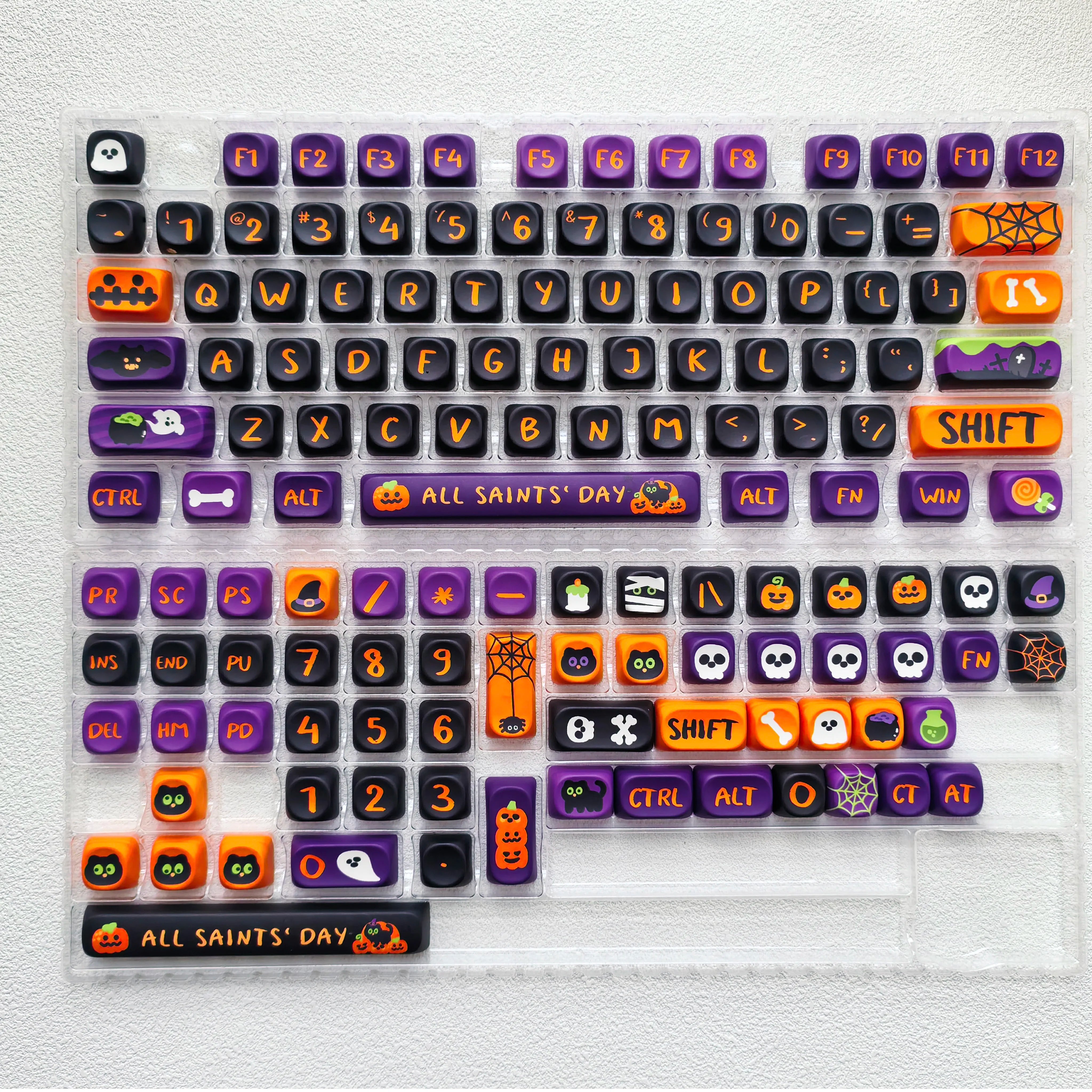 125 Keys Milky Way White Dye-Sublimation Keyboard Keycaps MOA Profile Cute PBT Key cap for Cherry MX Switches Gaming Keyboard