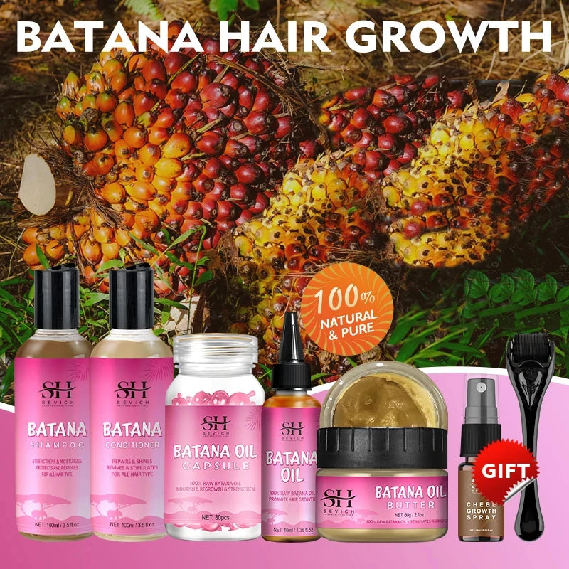 Batana Oil Hair Growth Treatment Set For Traction Alopecia And Breakage Prevention Hair Mask — Pink | KIMLUD