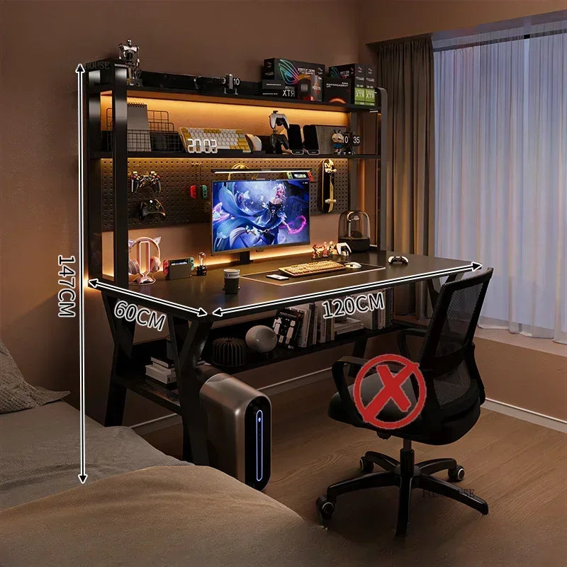 Nordic Wood Desk Integrated Bookshelf — Natural Wood | KIMLUD