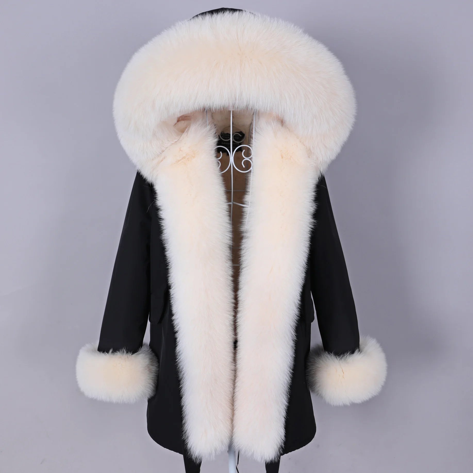 2023 Super Hot Winter Jacket Hooded Long Overcoat Parkas Female Clothes Removable Real Fox Fur Collar Coats Woman