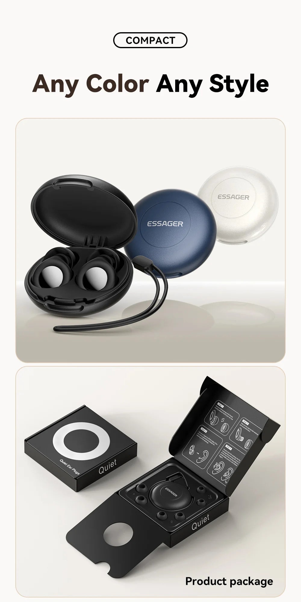 Silicone Sleep Ear Plugs Noise Cancelling Soft Comfort Fit For Sleep Work Travel — White | KIMLUD