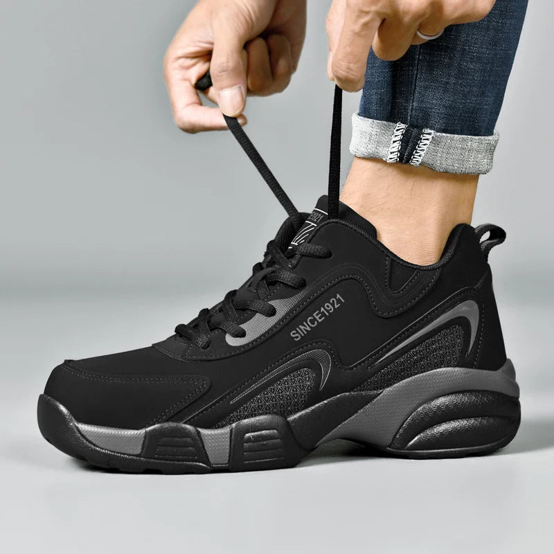 Corduroy Sneakers Casual Thick-Bottom Walking Shoes — Black | KIMLUD