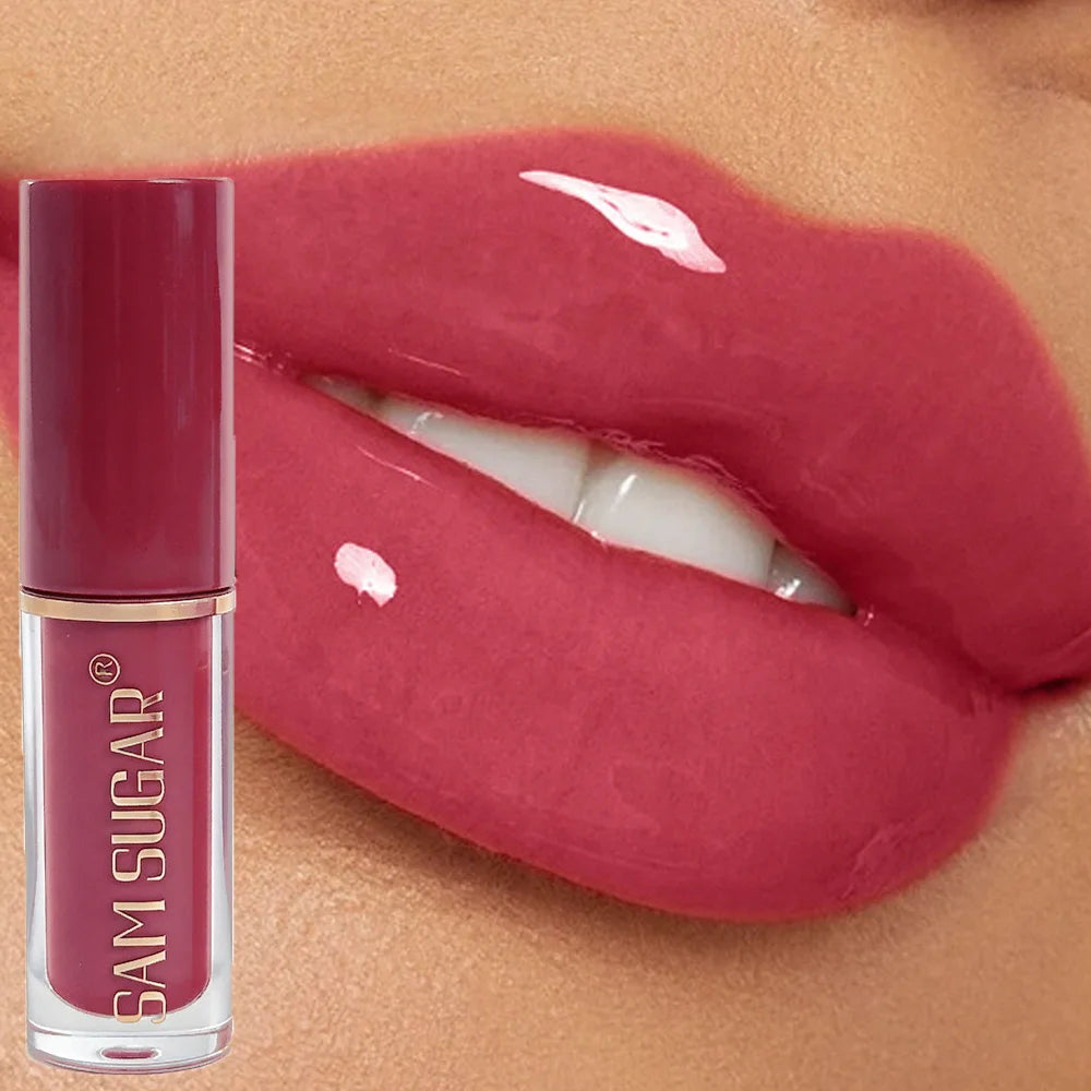 Long Lasting Plumping Lip Gloss Moisturizing Waterproof Non Stick Cup Water Gloss Liquid Lipstick Mini Lip Gloss Makeup Cosmetic