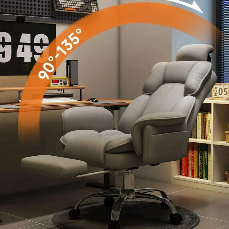 KIMLUD, Office Chair Ergonomic Big Tall Computer Desk Chair with Retractable Adjustable Headrest Leather Chair with Flip up Armrests, KIMLUD Womens Clothes