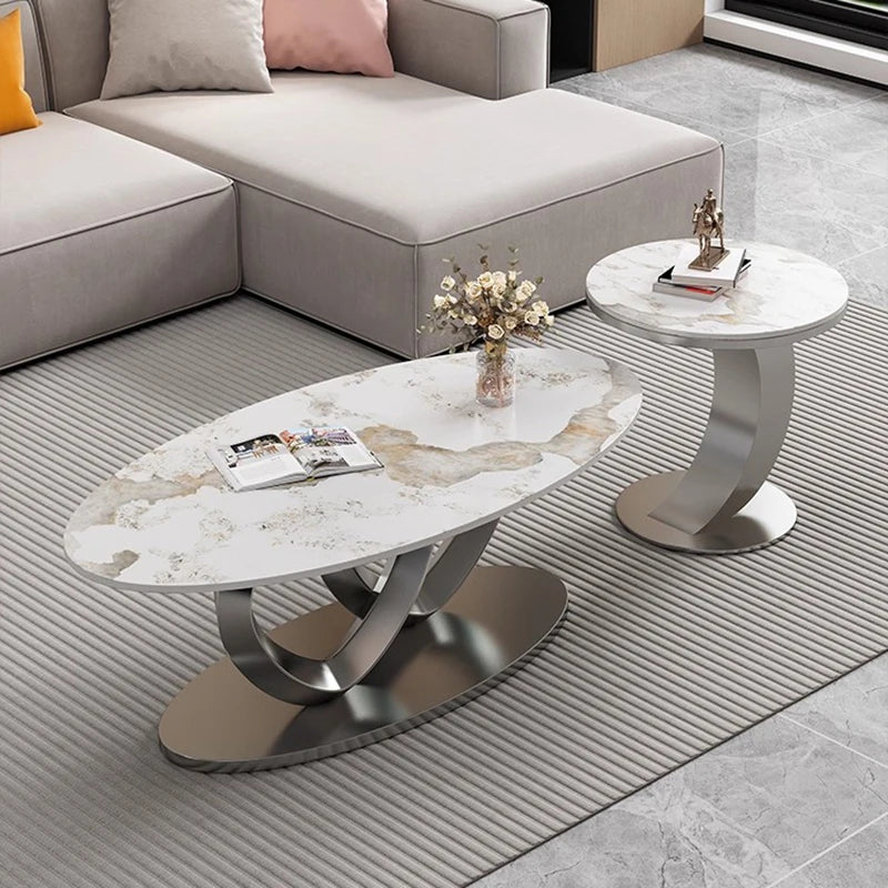Unique Standing Coffee Table Aesthetic Round Industrial Luxury Coffee Table Modern Simple Mesa Auxiliar Postmodern Furniture
