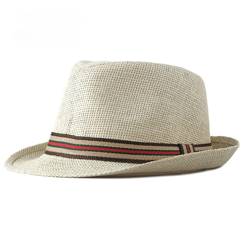 Straw Fedora Hat Beach Ready For Summer — Natural | KIMLUD