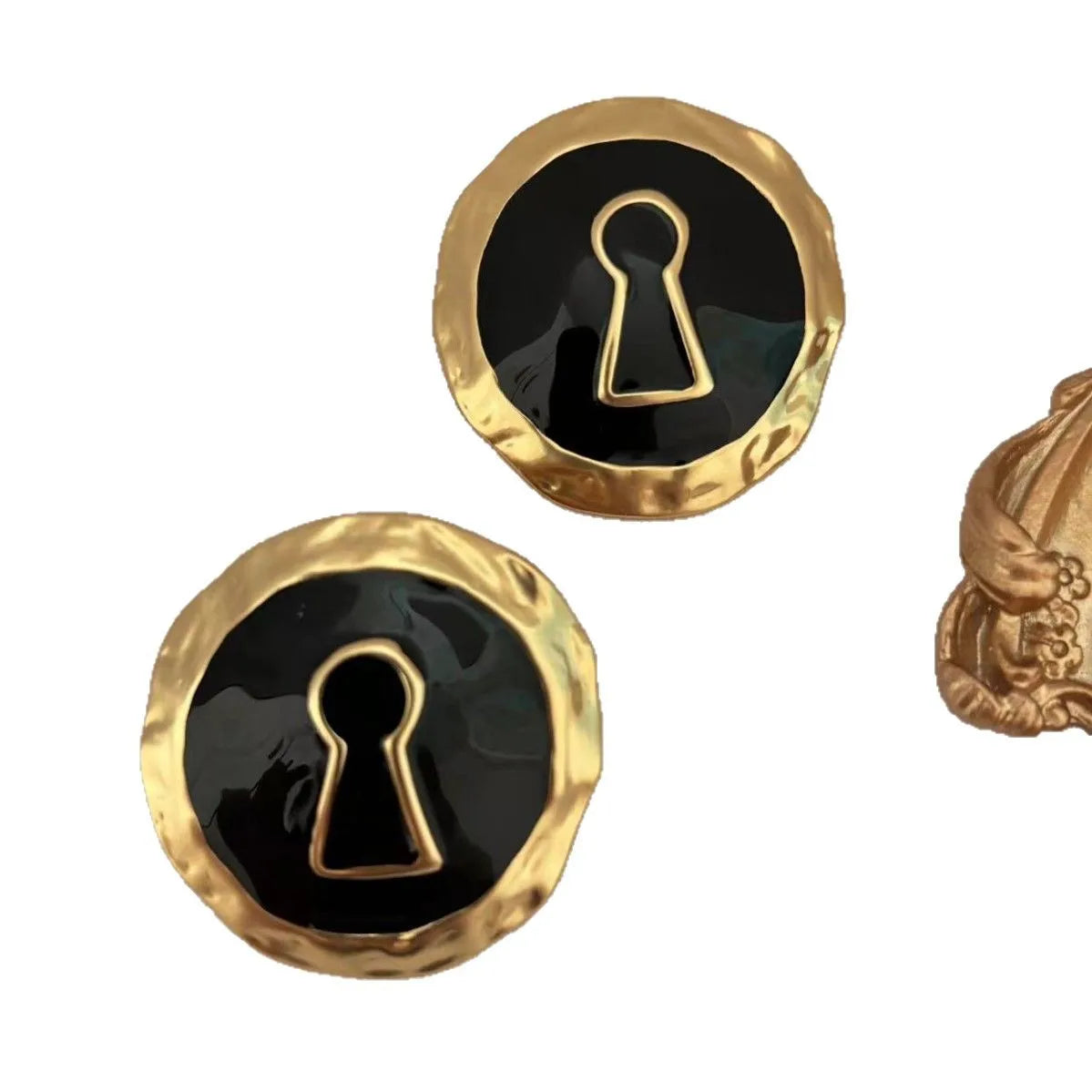 18K Gold Plated Copper Stud Earrings — Gold | KIMLUD