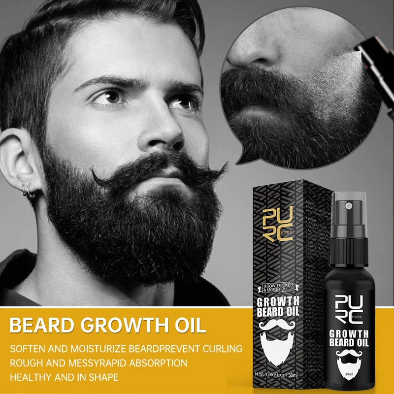 Essential Oil Beard Growth Spray For Beards — Matte Black | KIMLUD