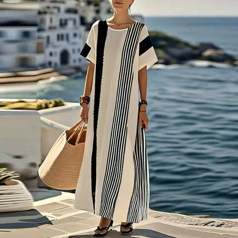 spring-elegant-crew-neck-holiday-beach-dress-woman-chic-contrast-color-patchwork-long-dress-summer-short-sleeve-split-boho-dresskimlud-womens-fashion-34615431