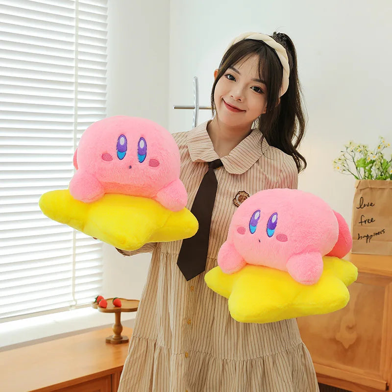 2025 New 30-50cm Star Kirby Large Plush Toy Girl Sleeping Pillow Doll Backrest Skin Friendly Cartoon Cute Kawaii Girl Gift