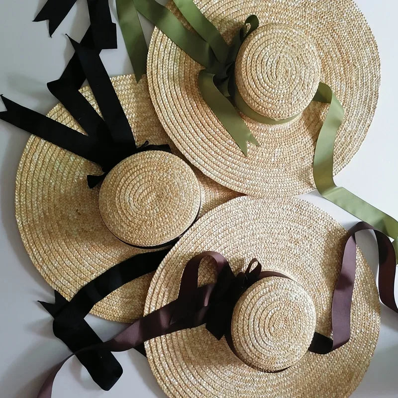 Elegant Straw Wide Brim Sun Hat — Natural | KIMLUD