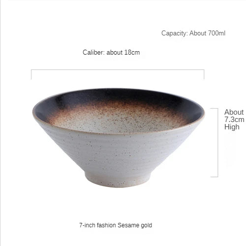 Porcelain Japanese Ramen Bowl Large — Black | KIMLUD