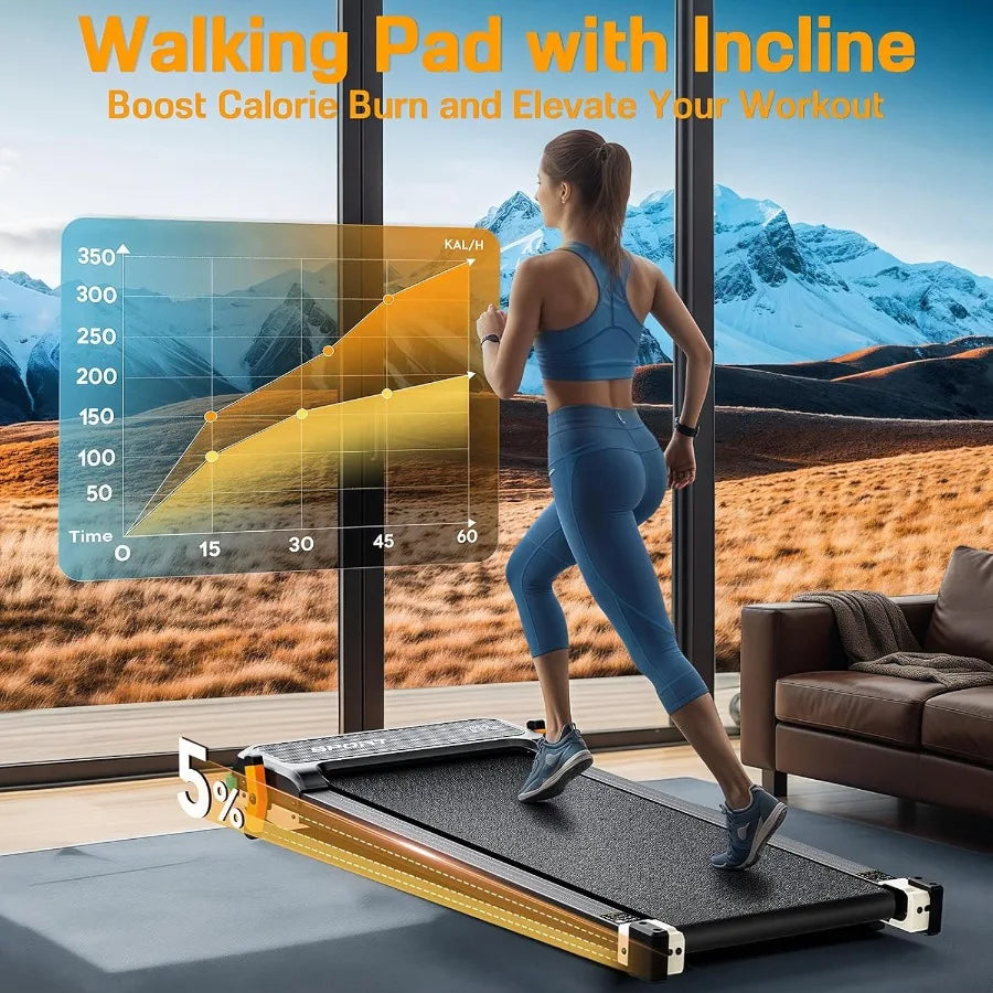 Ultra Slim Under Desk Walking Pad — Black | KIMLUD