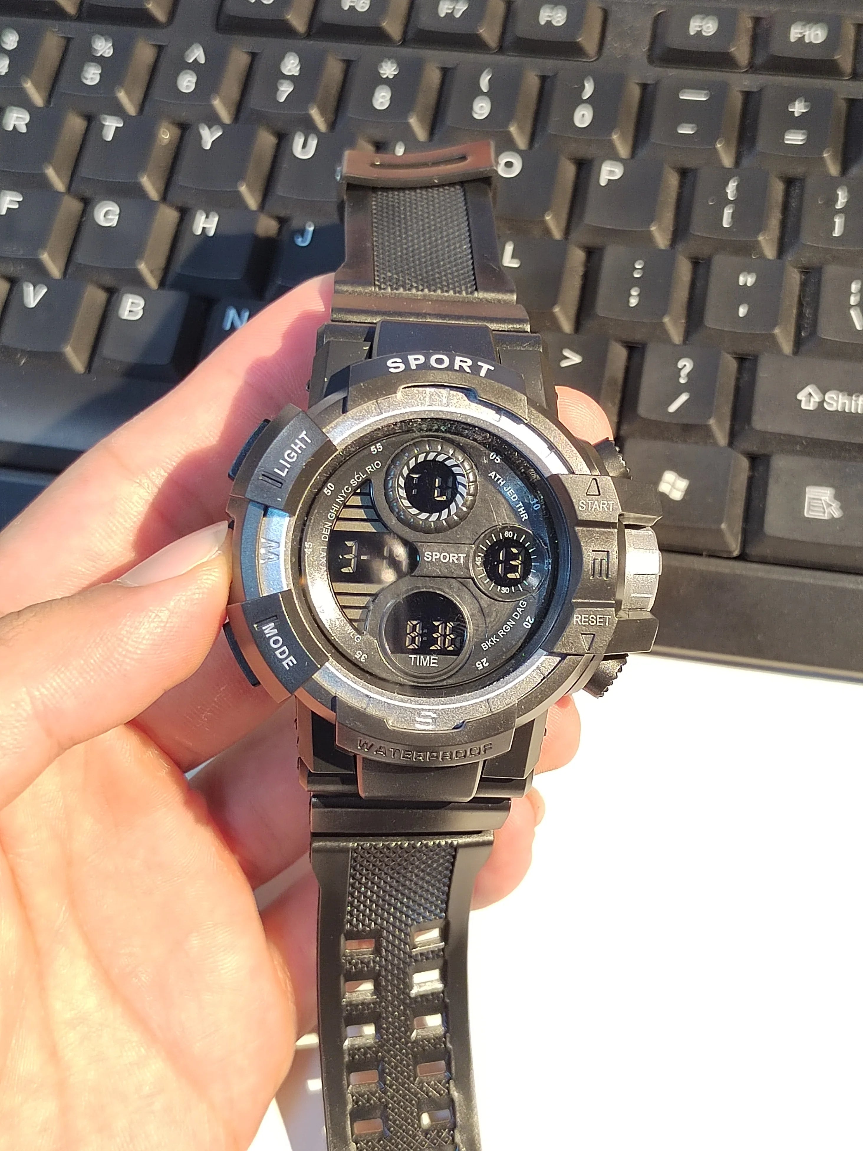 YIKAZE Black Digital Watch for Men Sports Watches Waterproof Outdoor Chronograph Hand Clock G Infantry Shock Student Wristwatch