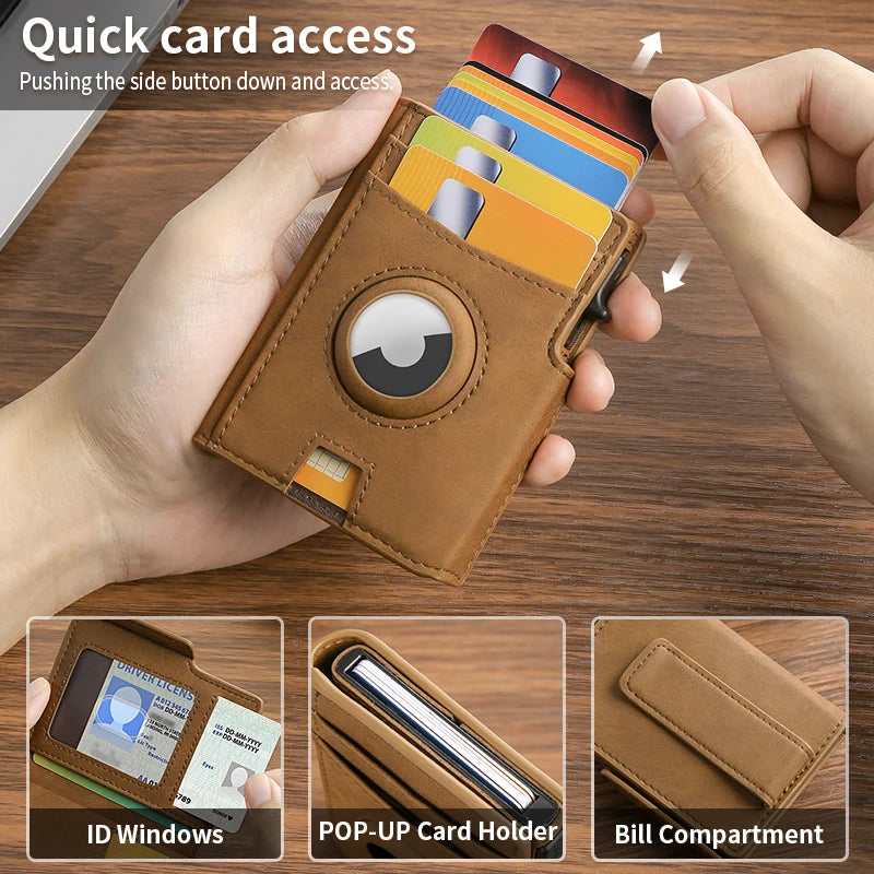 Wallet – Locator Wallet With Storage Slot – Synthetic Leather | KIMLUD
