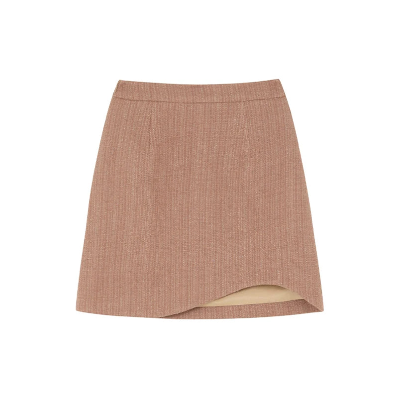 XXNING Luxury Faion Set Women's Autumn Winter ort Coat Skirt Two-Piece Suit Ele Lady Sle Knot Design