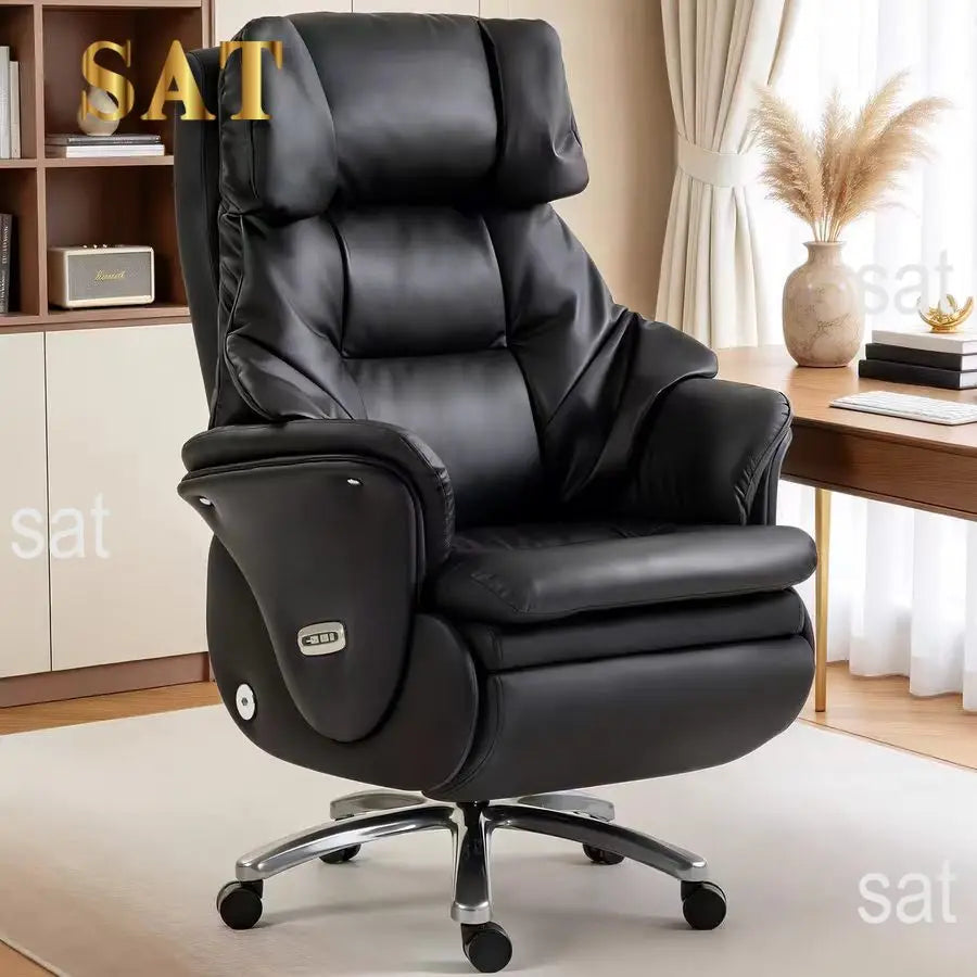 Genuine Leather Executive Office Chair — Brown | KIMLUD