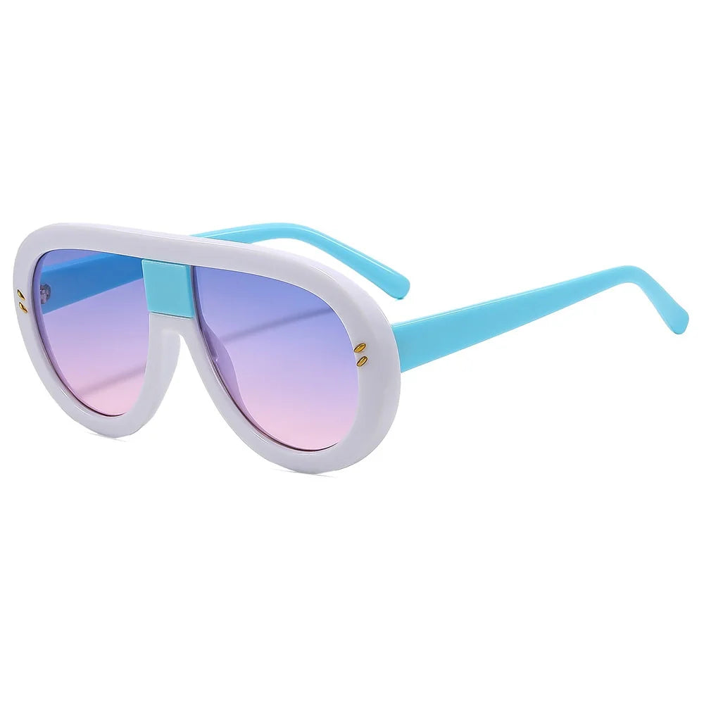 Rivet Leopard Print Oversized Sunglasses — Red | KIMLUD
