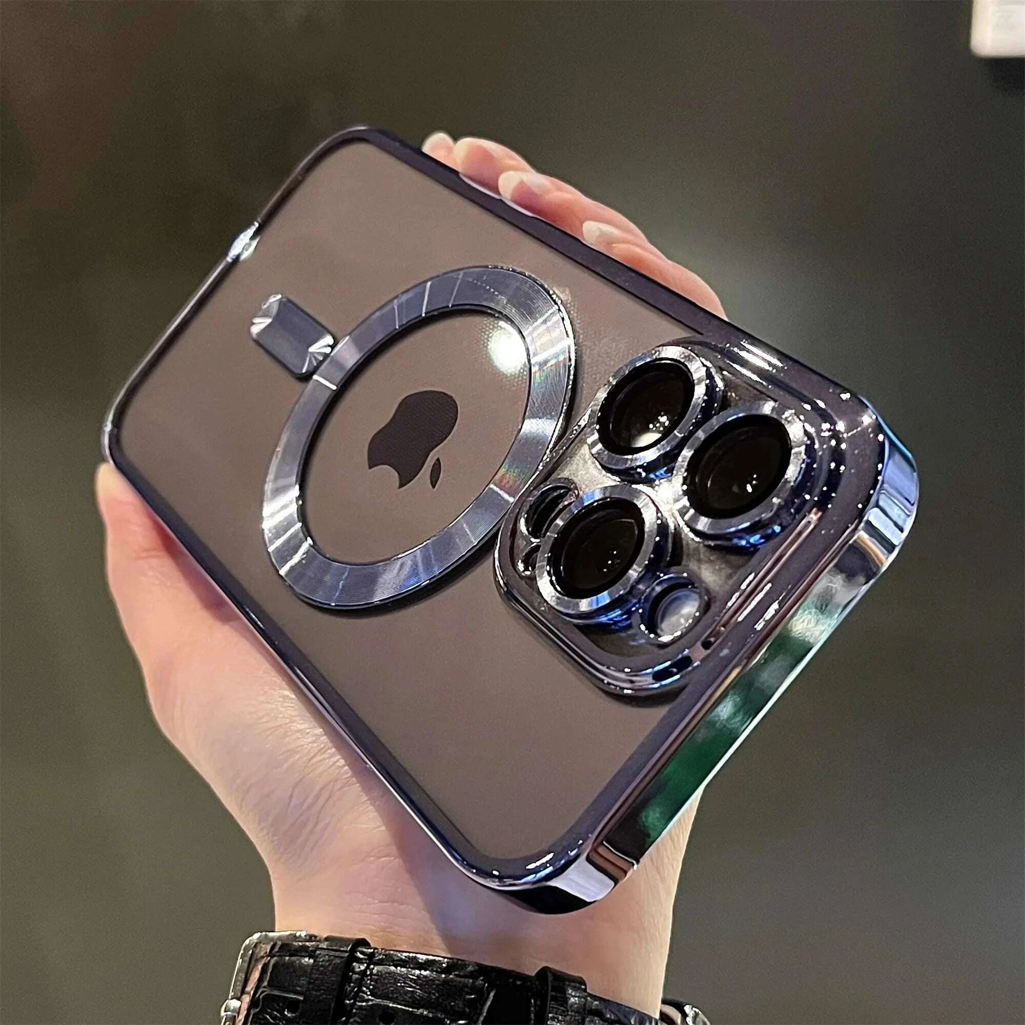 KIMLUD, Luxury Magnetic Plating Clear Case For Magsafe Wireless Charging iPhone 11 12 13 14 15 16 17 Pro Max Air Plus Shockproof Cover, KIMLUD Womens Clothes