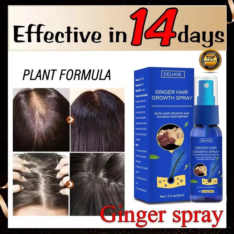 Ginger Hair Growth spray Anti Hair Fall Hair Loss Treatment Hair Growth Essence Oil for Men Women hair treatment