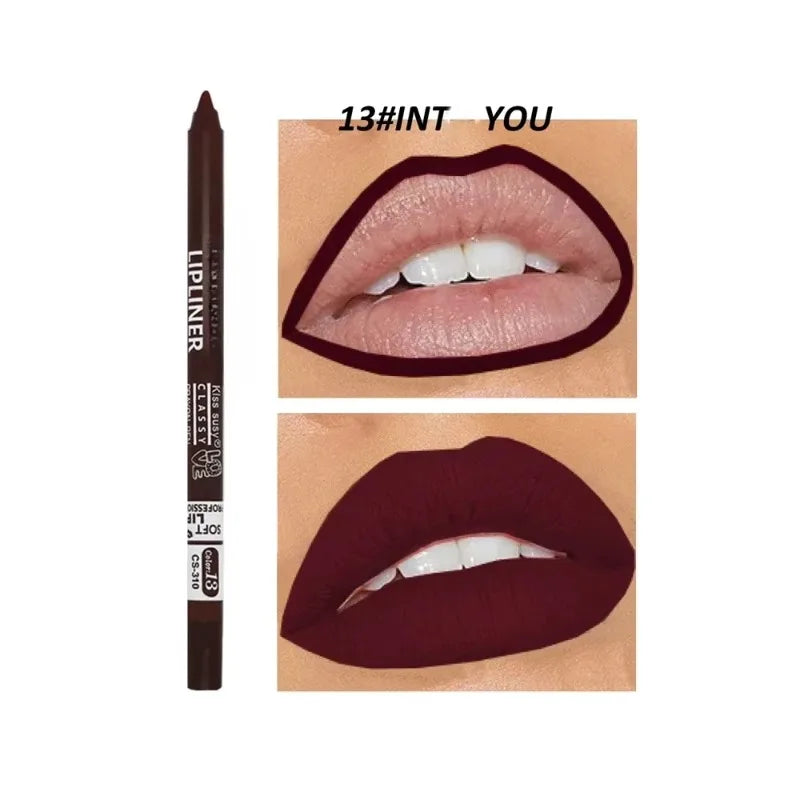 20 Color Waterproof Matte Lipliner Pencil Natural Violet Pro Lip Liner Makeup Nude Lips Contour High Pigment Lipstick Cosemetics
