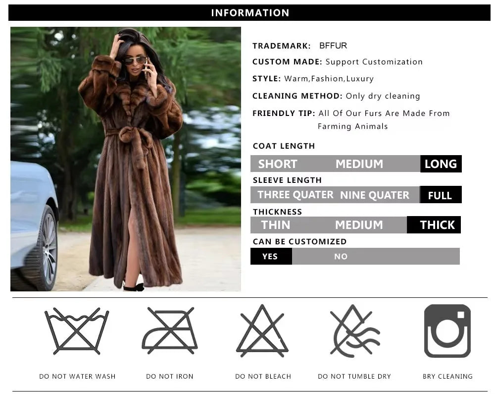 Mink Fur Coat – Full Pelt – Long Coat | KIMLUD