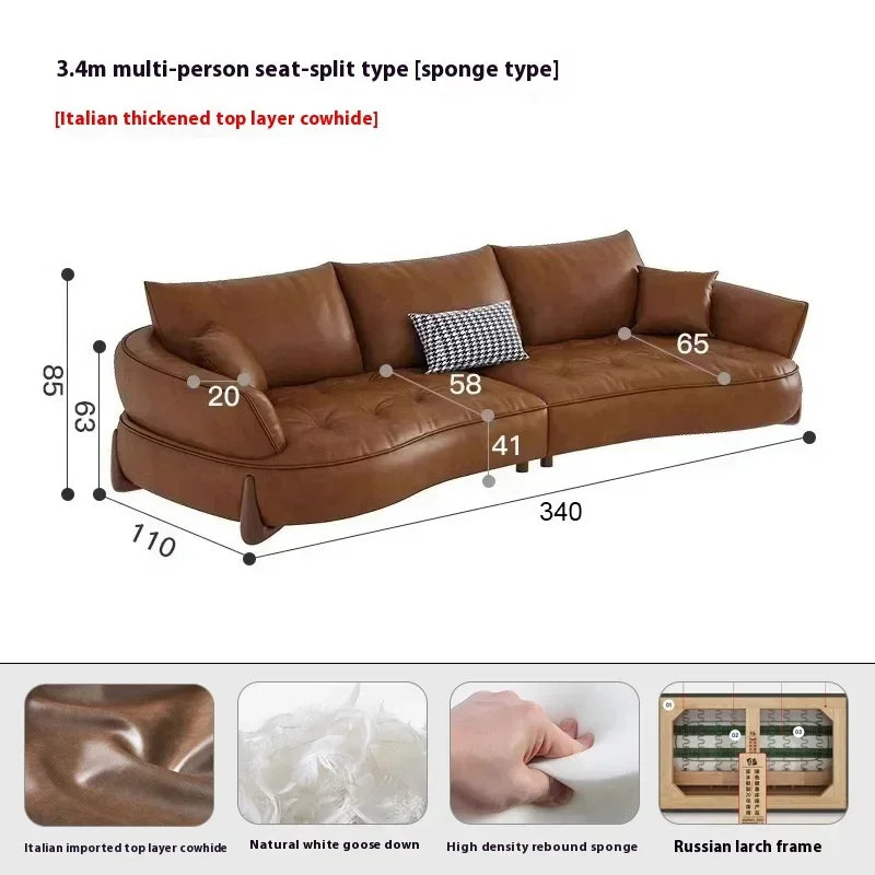 Wood Brown European Sofas Waterproof Armrest Luxury Floor Lounges Couch Puffs Nordic Designer Divani 2 Posti Unique Furniture