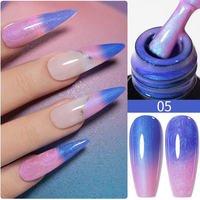 Reflective Glitter Gel Nail Polish Multidimensional Holographic Sparkle, UV-Curable Finish — Pink Lilac | KIMLUD