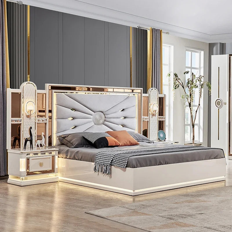 A European Style King Size Beds Carved Royal French Italian Elegant Luxury Bedroom Furniture Mdf Wood Bedroom Sets