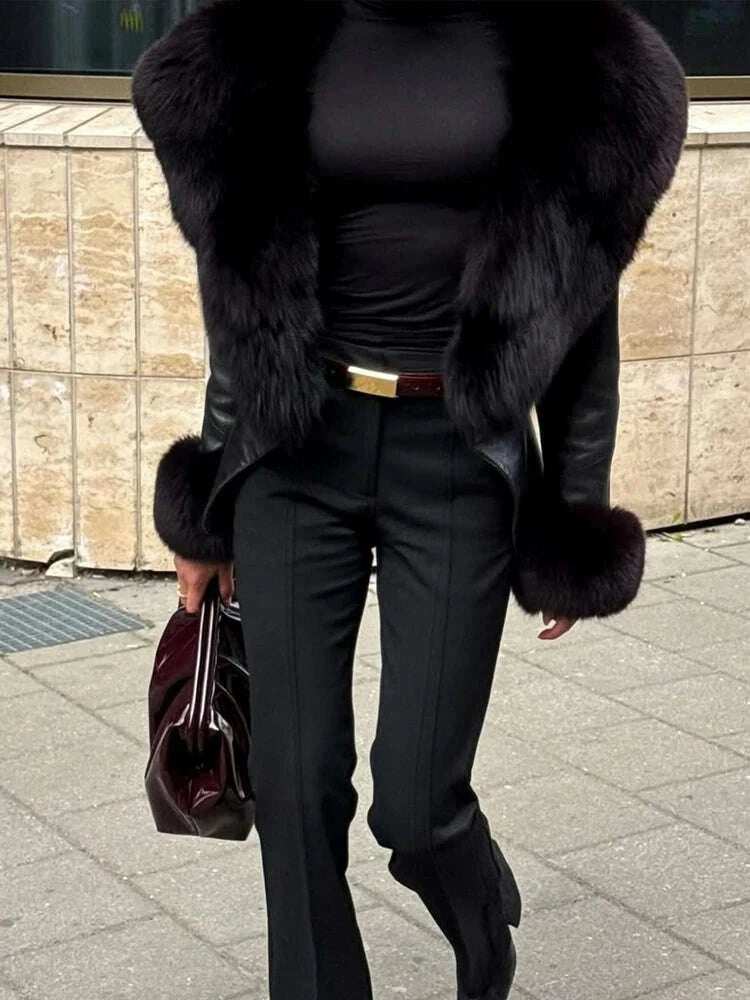 black-faux-fur-collar-leather-jacket-elegant-lapel-v-neck-waist-cinching-long-sleeved-short-coats-lady-winter-commute-coat-2025kimludkimlud-35573191