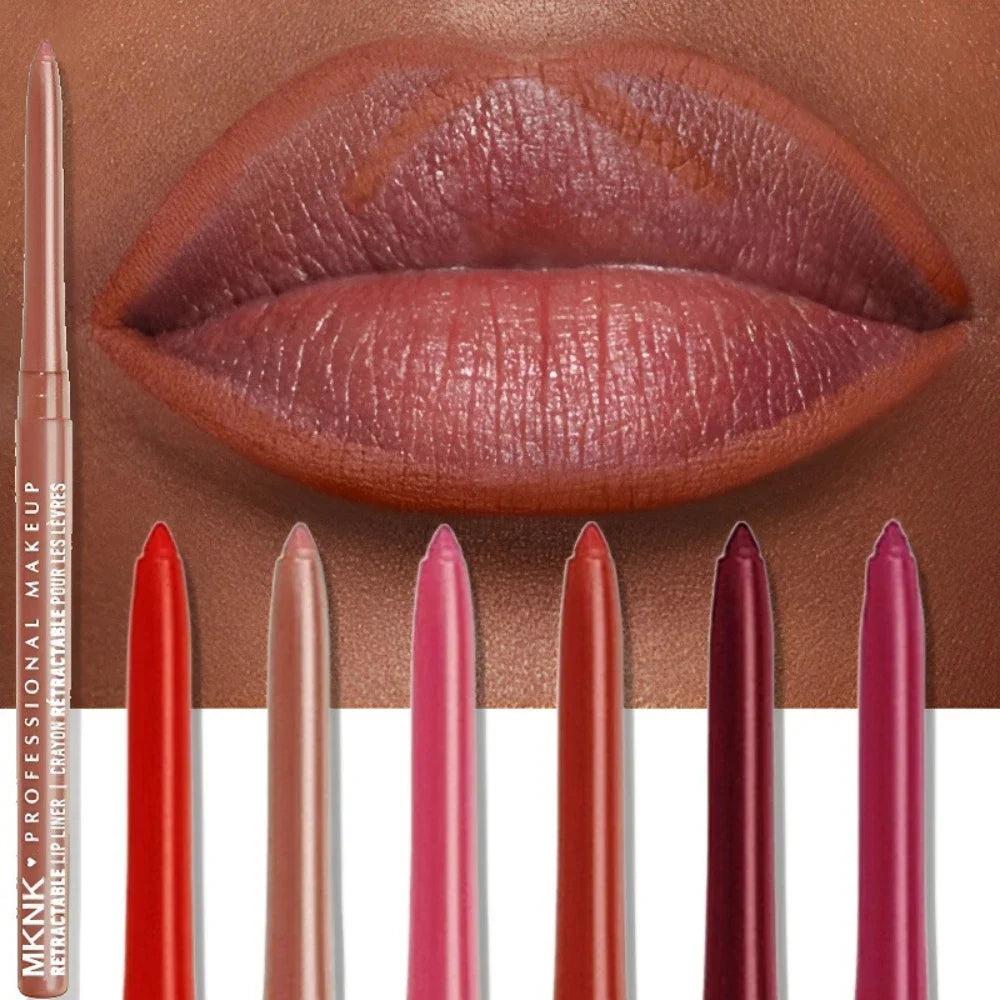 6 Color Matte Lipliner Pencil Brown Contour Tint Lipstick Waterproof Long Lasting Non-stick Cup Moisturising Lip Makeup Cosmetic