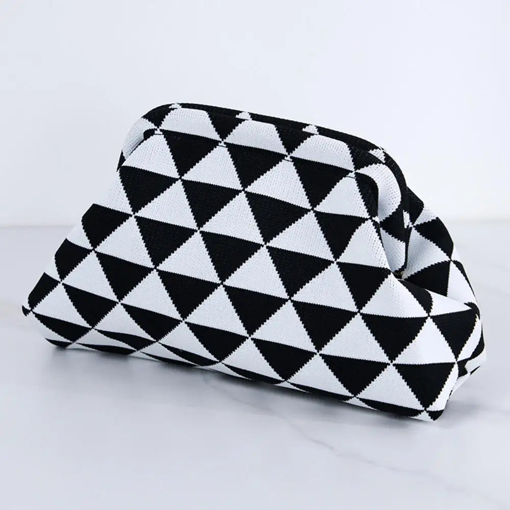 Striped Polyester Clutch Bag Small — Multicolor | KIMLUD