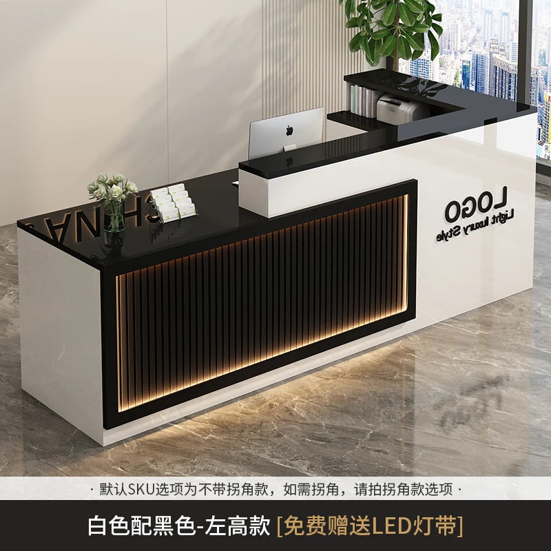 Contemporary Reception Desk Decor Set Customizable — Black | KIMLUD