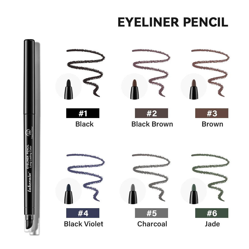 Waterproof Eyeliner Pencil Long-Lasting High color development Double-head design Built-in applicator pencil sharpener Eyeliner