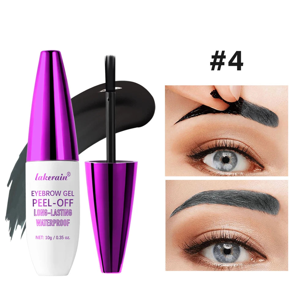 4Color Eyebrow gel Tint peel-off waterproof Tattoo Brow Tint Smudge-Proof Sweat Resistant Waterproof non-sticky Cosmetics