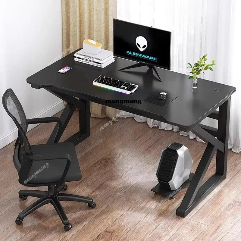 Wooden L-Shape Computer Desk With Study Space — Black | KIMLUD