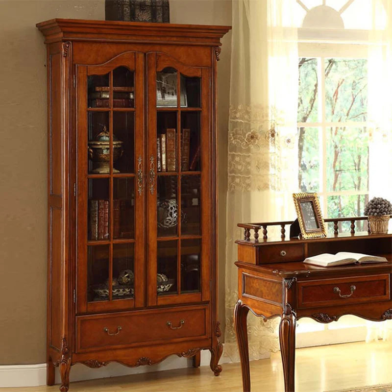 American solid wood desk home computer office rack combination writing desk chair