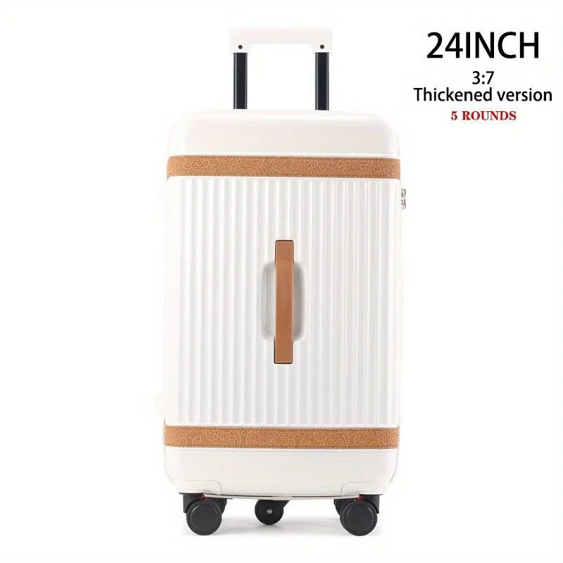 Hardshell ABS+PC Suitcase Large-Capacity With USB Port — White | KIMLUD