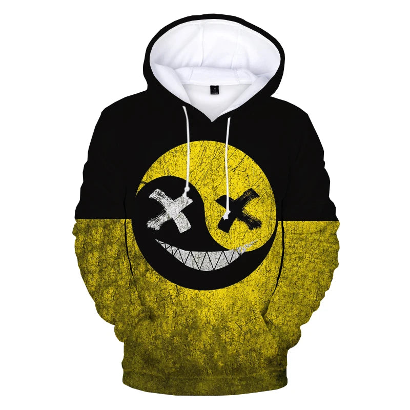 Hoodie – XOXO Pattern Devil Smiling Face 3D – Poly | KIMLUD