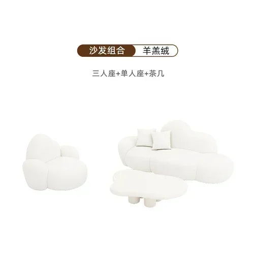Lambswool Modern Sofa Mid Century Luxe Comfort Quiet Luxury Upholstery — White | KIMLUD