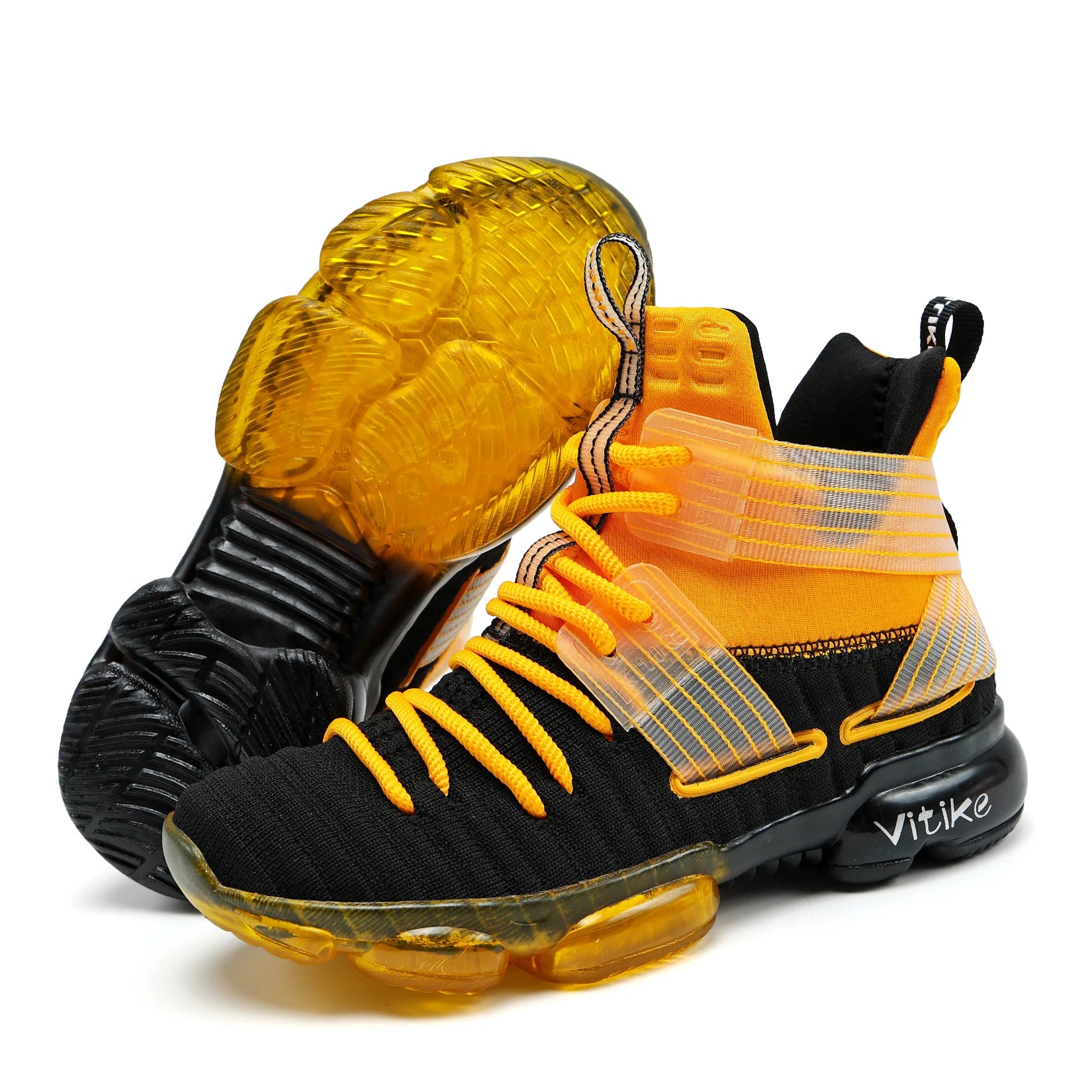 Kids Basketball Shoes High-top Sports Shoes Sneakers Durable Lace-up Non-Slip Running Shoes Secure for Little Kids Big Kids and