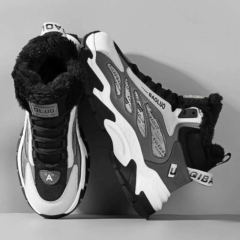 KIMLUD, Men's Thermal Waterproof Winter Boots - Non-Slip Plush Lined Snow Sneakers for Cold Weather, KIMLUD Womens Clothes