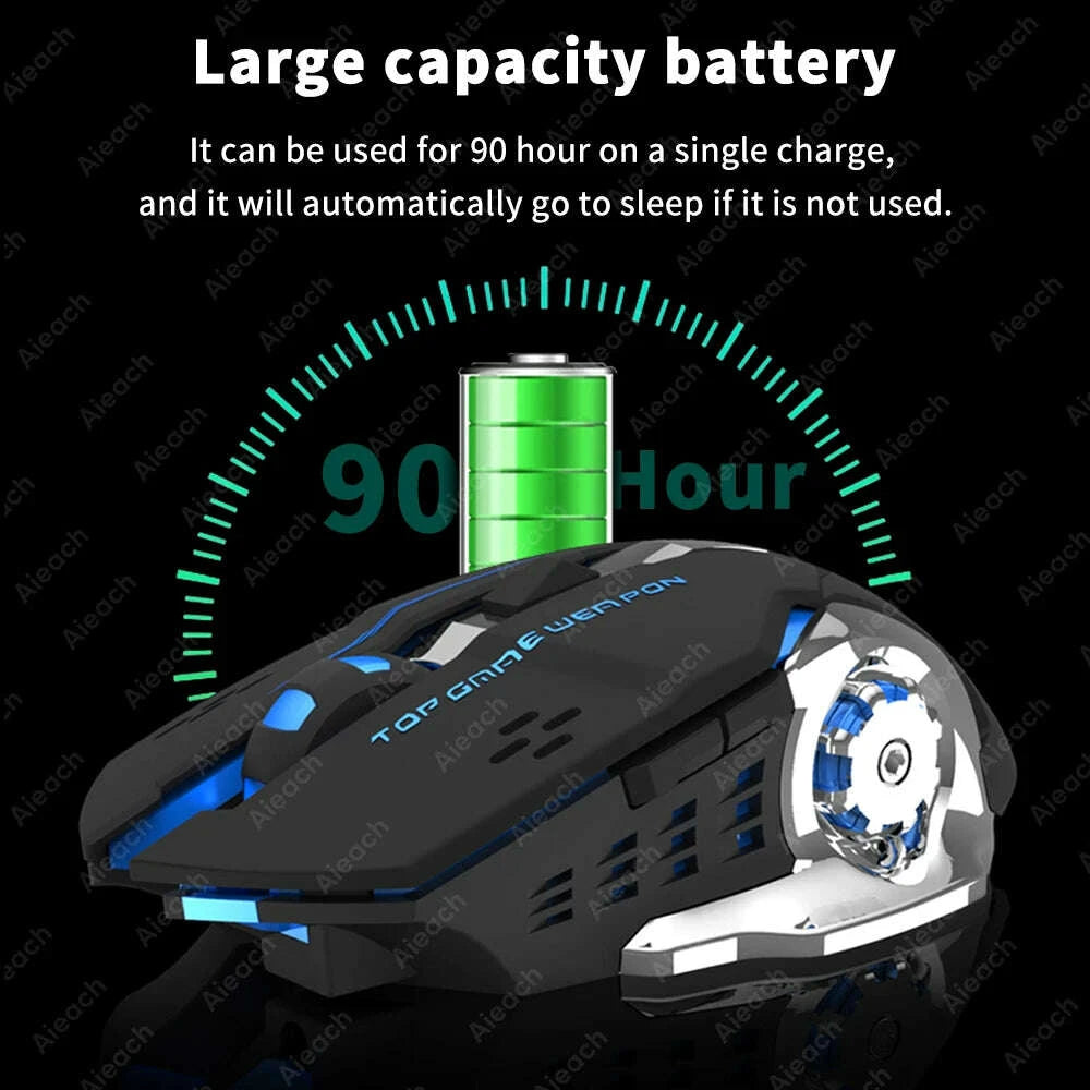 KIMLUD, AIEACH Bluetooth Mouse Gaming Computer Rechargeable Wireless Mouse USB Mechanical E-Sports Backlight PC Gamer Mouse For Computer, KIMLUD Womens Clothes