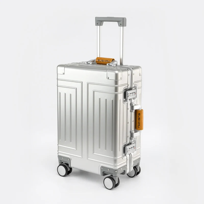 100% Aluminum-magnesium alloy Travel Suitcase Rolling Luggage 20/24/26 /28 inch Trolley Luggage Carry-On Cabin Suitcase