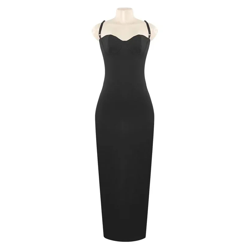 BWQ Women Sleeveless Strapless Bodycon Long Maxi Dress 2025 Summer Birthday Evening Sexy Night Club Party Dresses Vestidos