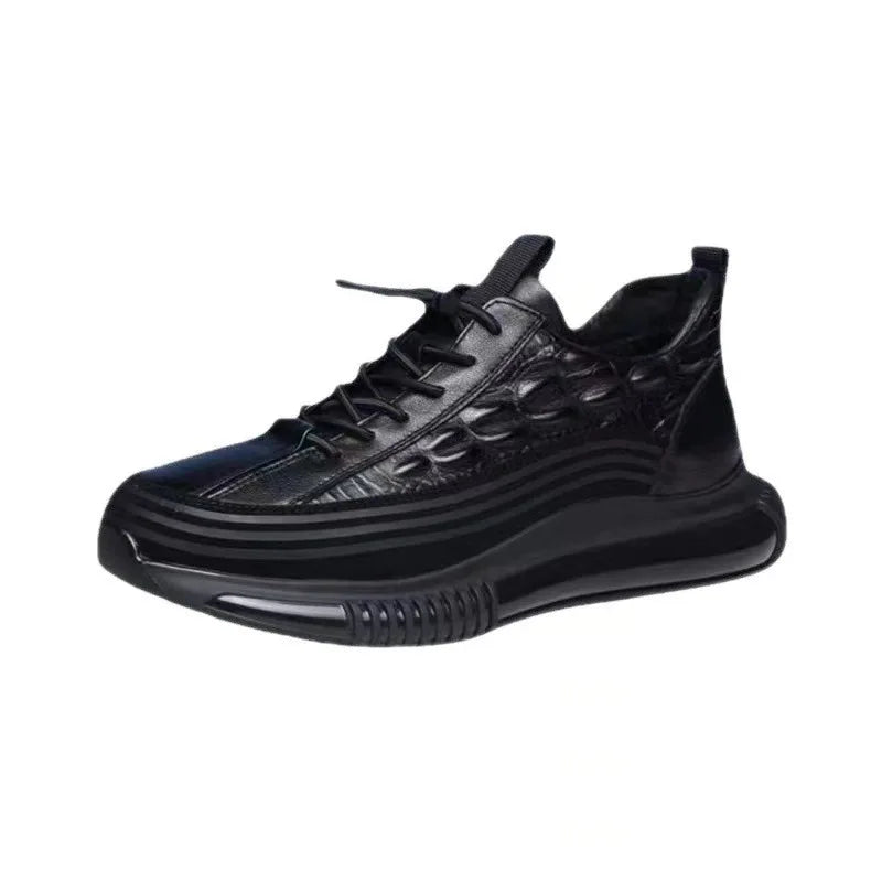 Men's Shoes – Thick Bottom – Crocodile Pattern – Casual | KIMLUD