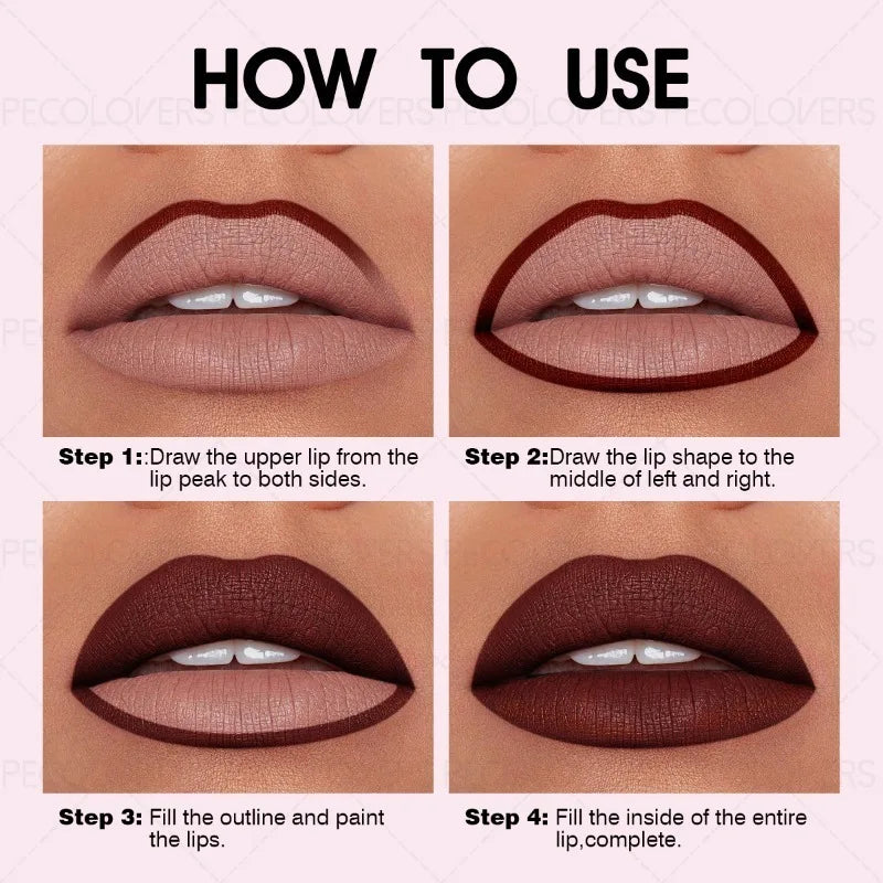 Multi-color Lipstick, Solid Lip Liner, Depicts The Outline of The Lips, Charming and Full Lips, Without Drying, Lip Cosmetics