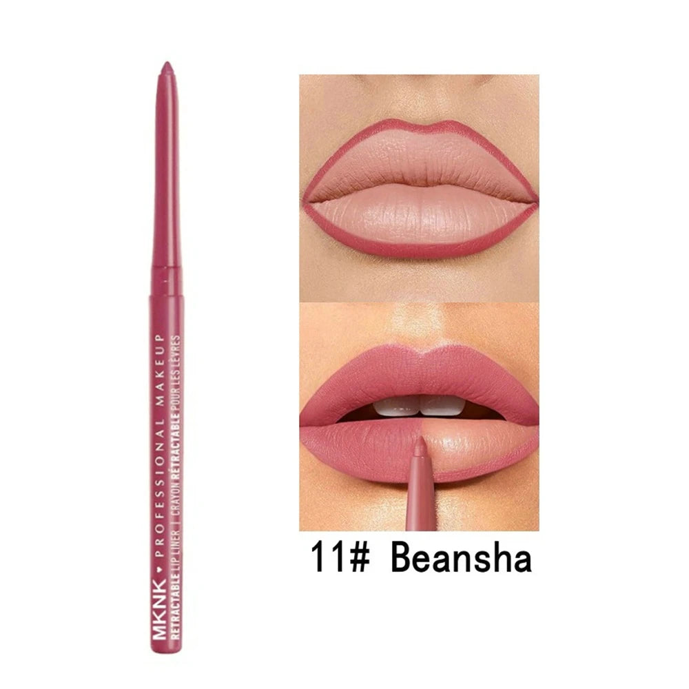 6 Color Matte Lipliner Pencil Brown Contour Tint Lipstick Waterproof Long Lasting Non-stick Cup Moisturising Lip Makeup Cosmetic