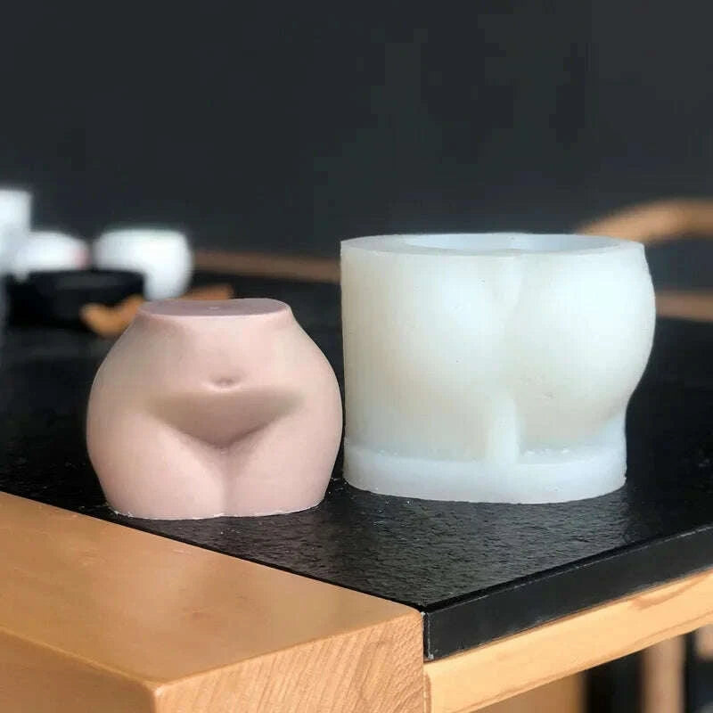 KIMLUD, 3D Large Hip Candle Mold Plump Ass Torso Candle Silicone Mold Buttock Scented Candle Aromatherapy Women Chest Soap Plaster Mould, KIMLUD Womens Clothes